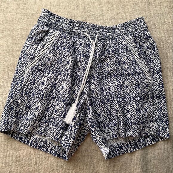 Briggs Linen Shorts Boho Blue and White - Picture 1 of 4